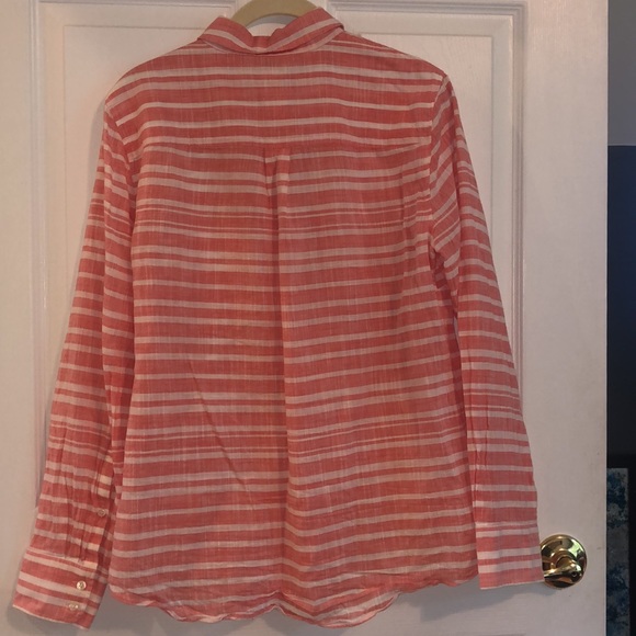 J.Crew Salmon Striped Collared Shirt - Picture 4 of 10